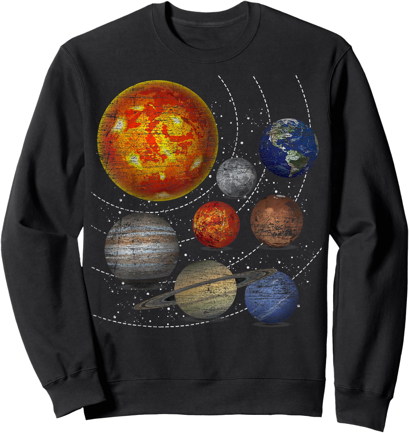 Planets Sun Universe Astronomy Space Solar System Sweatshirt - Sweatshirt | Black