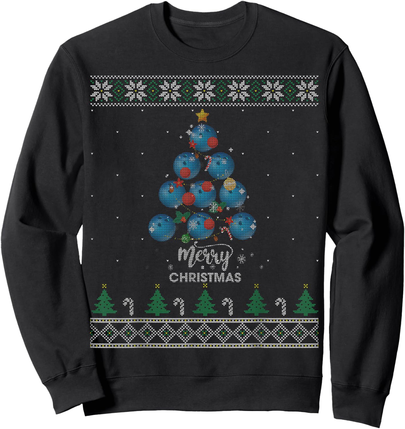 Bowling Christmas Tree Xmas Gift Bowling Lovers Sweatshirt - Sweatshirt | Black