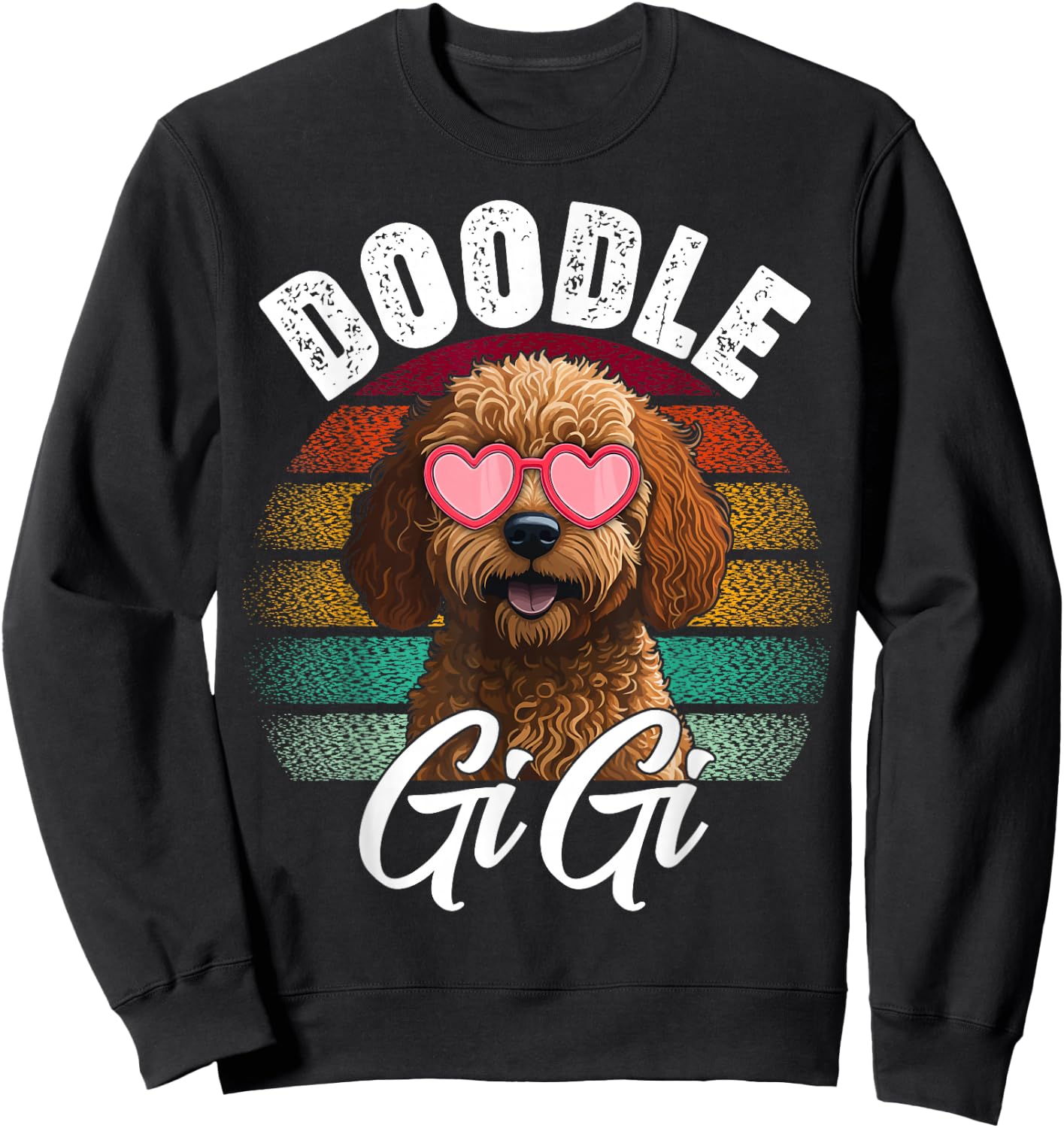 Retro Doodle Gigi Goldendoodle Dog Lover Mothers Day Women Sweatshirt - Sweatshirt | Black