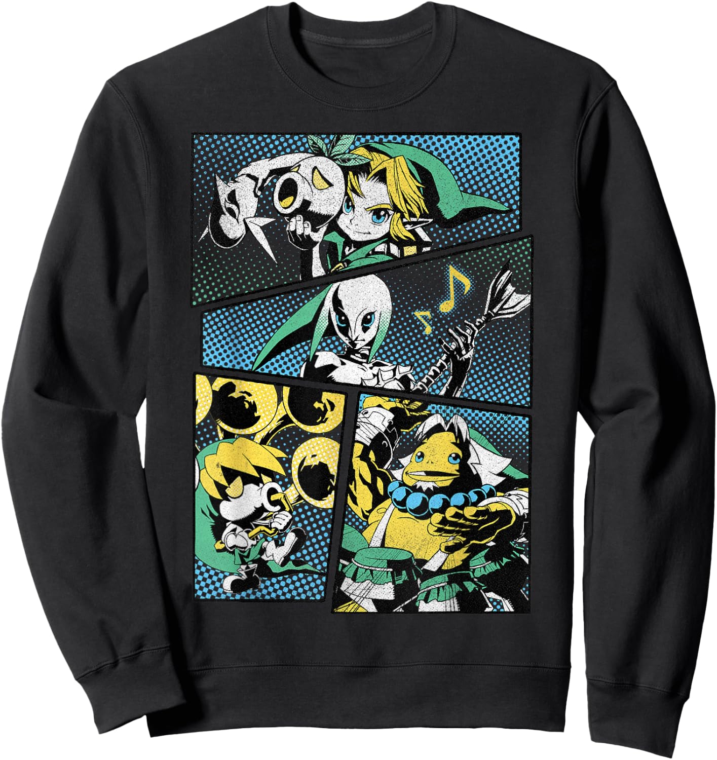The Legend of Zelda: Majora's Mask Manga Link Hyrule Panels Sweatshirt - Sweatshirt | Black