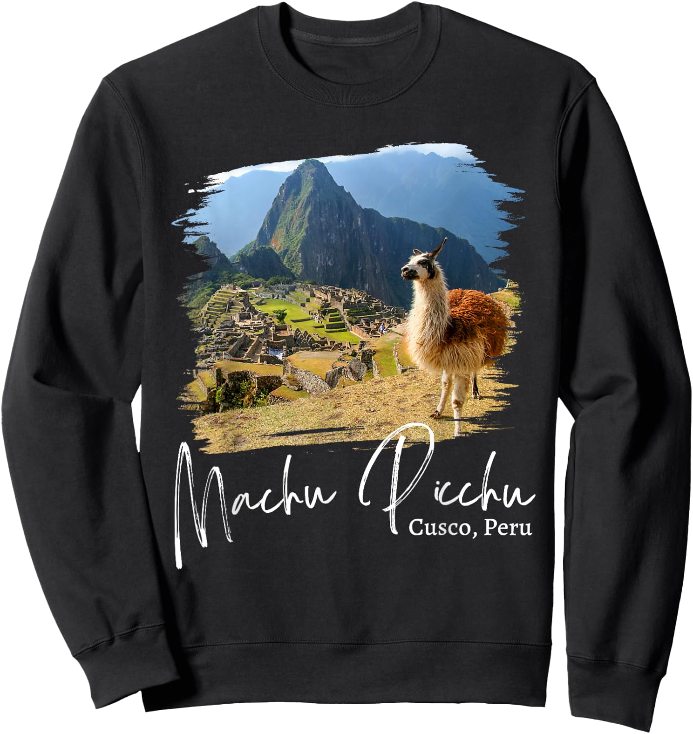 Peru Cusco Llama Souvenir Machu Picchu Sweatshirt - Sweatshirt | Black