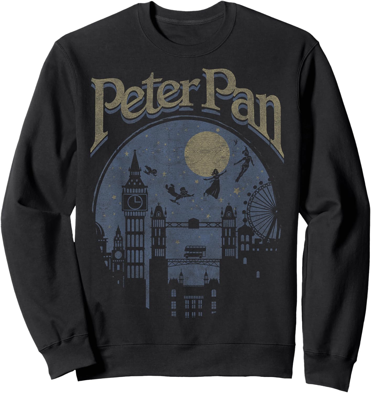 Disney Peter Pan Group Shot London Night Silhouette Sweatshirt - Sweatshirt | Black
