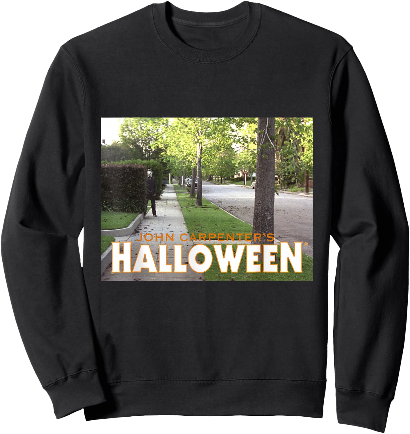 Halloween Michael Myers Behind Bush Sweatshirt - Sweatshirt | Black