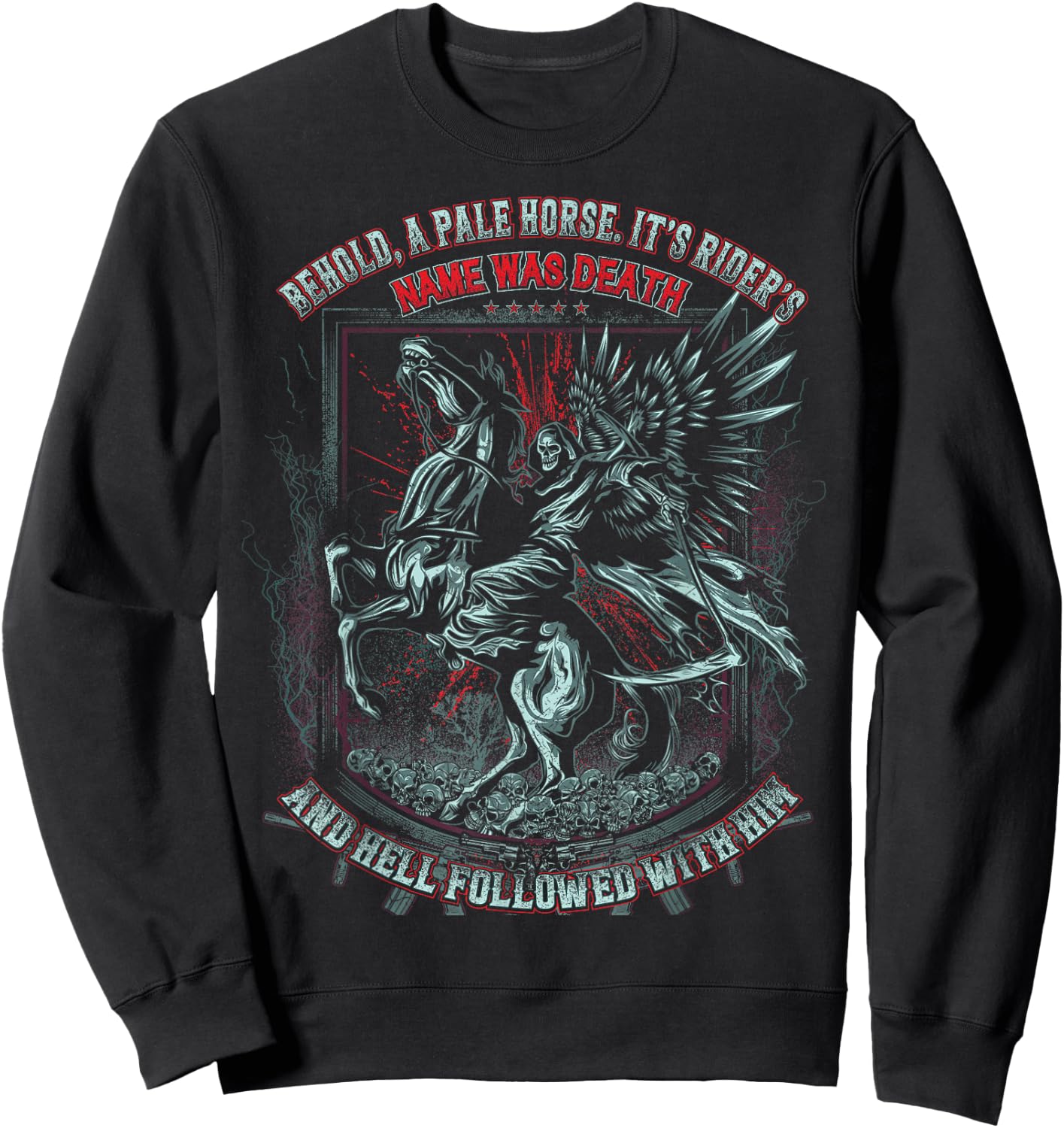 Pale Horse Rider His Name was Death Sweatshirt - Sweatshirt | Black