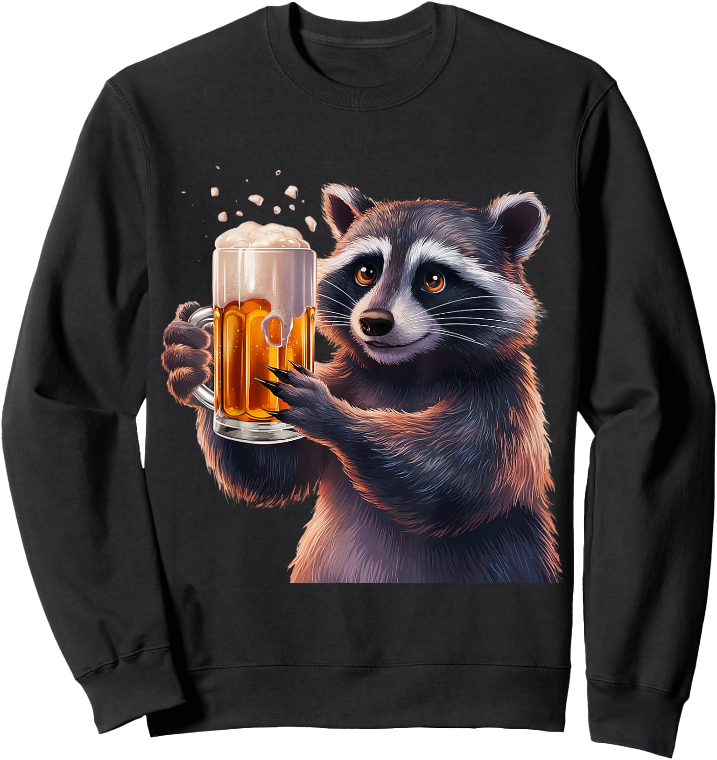Raccoon & Beer Sweatshirt - Sweatshirt | Black