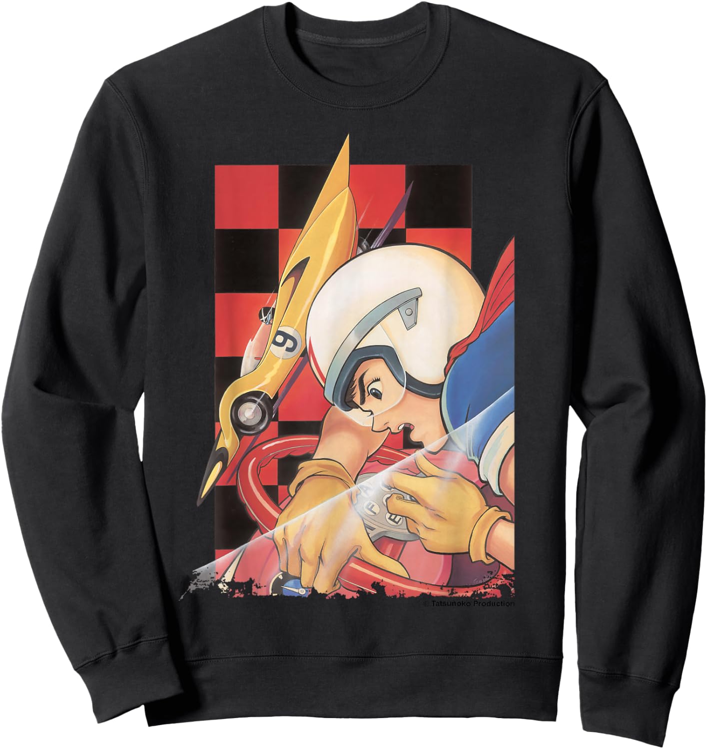 Manga Speed Racer Red Checkered Sweatshirt - Sweatshirt | Black