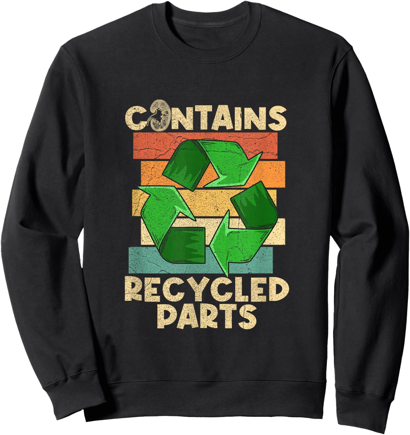 Organ Donation Design Kidney Transplant for -Adults, Black, Small, Short Sleeve, Classic Fit Sweatshirt - Sweatshirt | Black