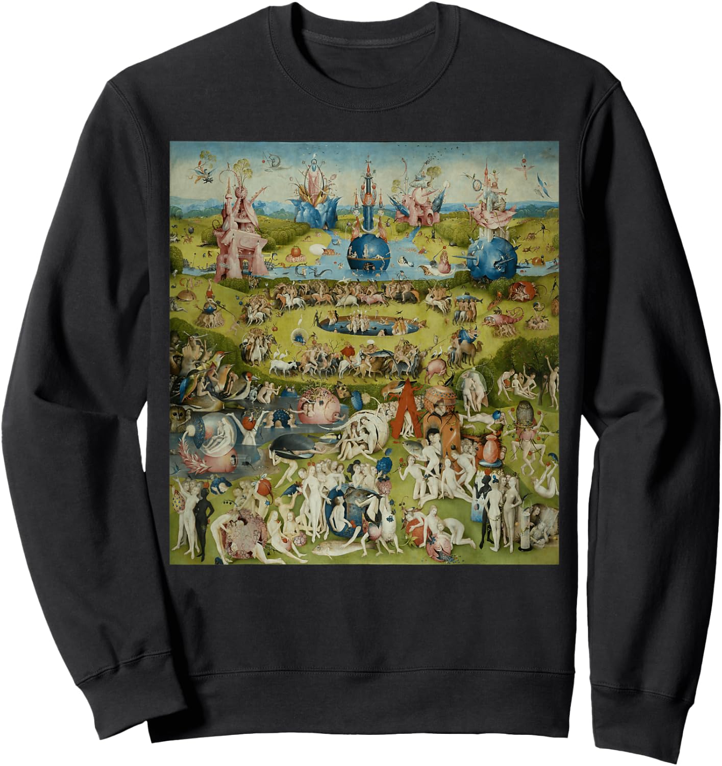 The Garden of Earthly Delights Famous Painting By Bosch Sweatshirt - Sweatshirt | Black