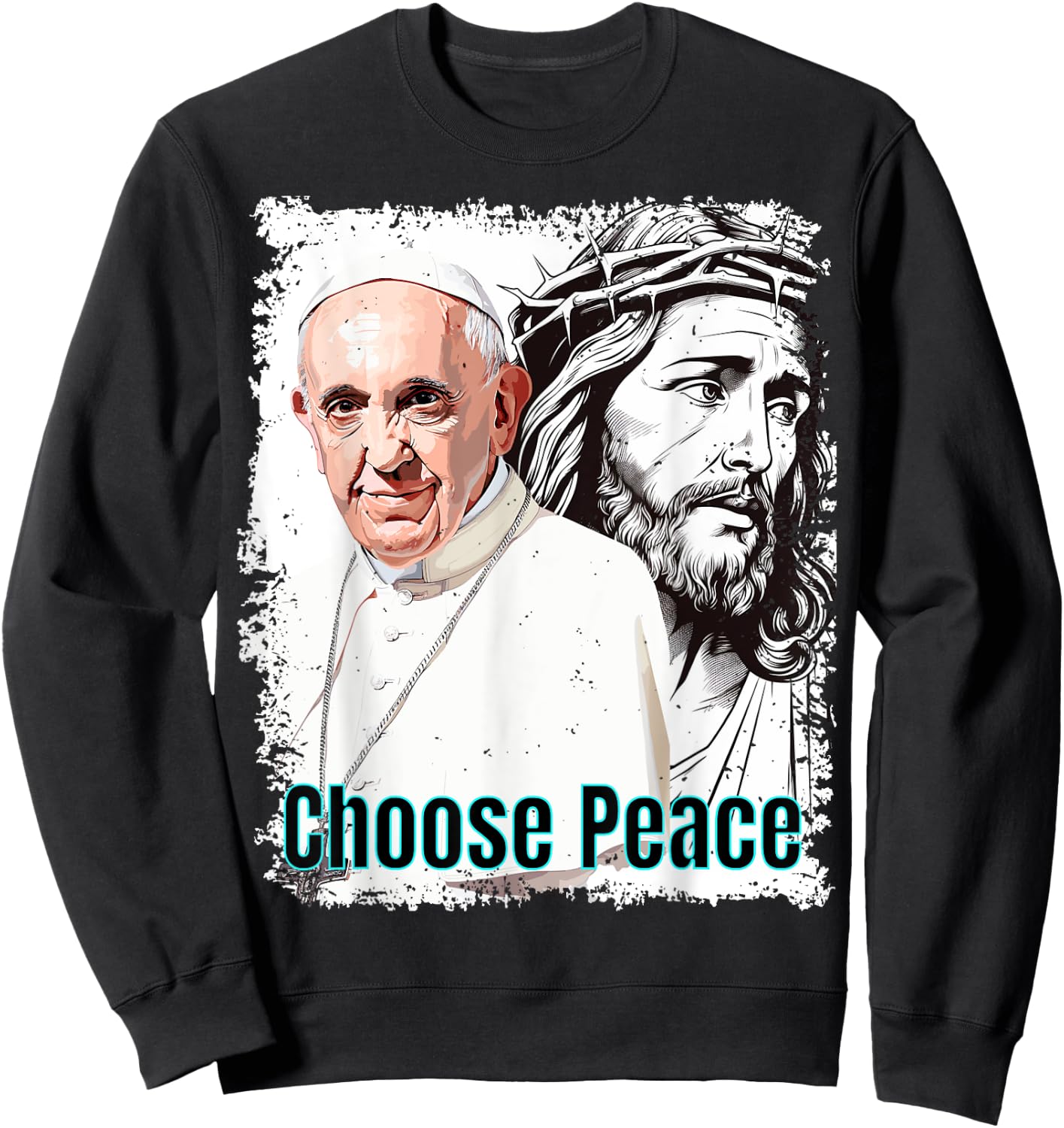 Pope Francis Jesus Sweatshirt - Sweatshirt | Black