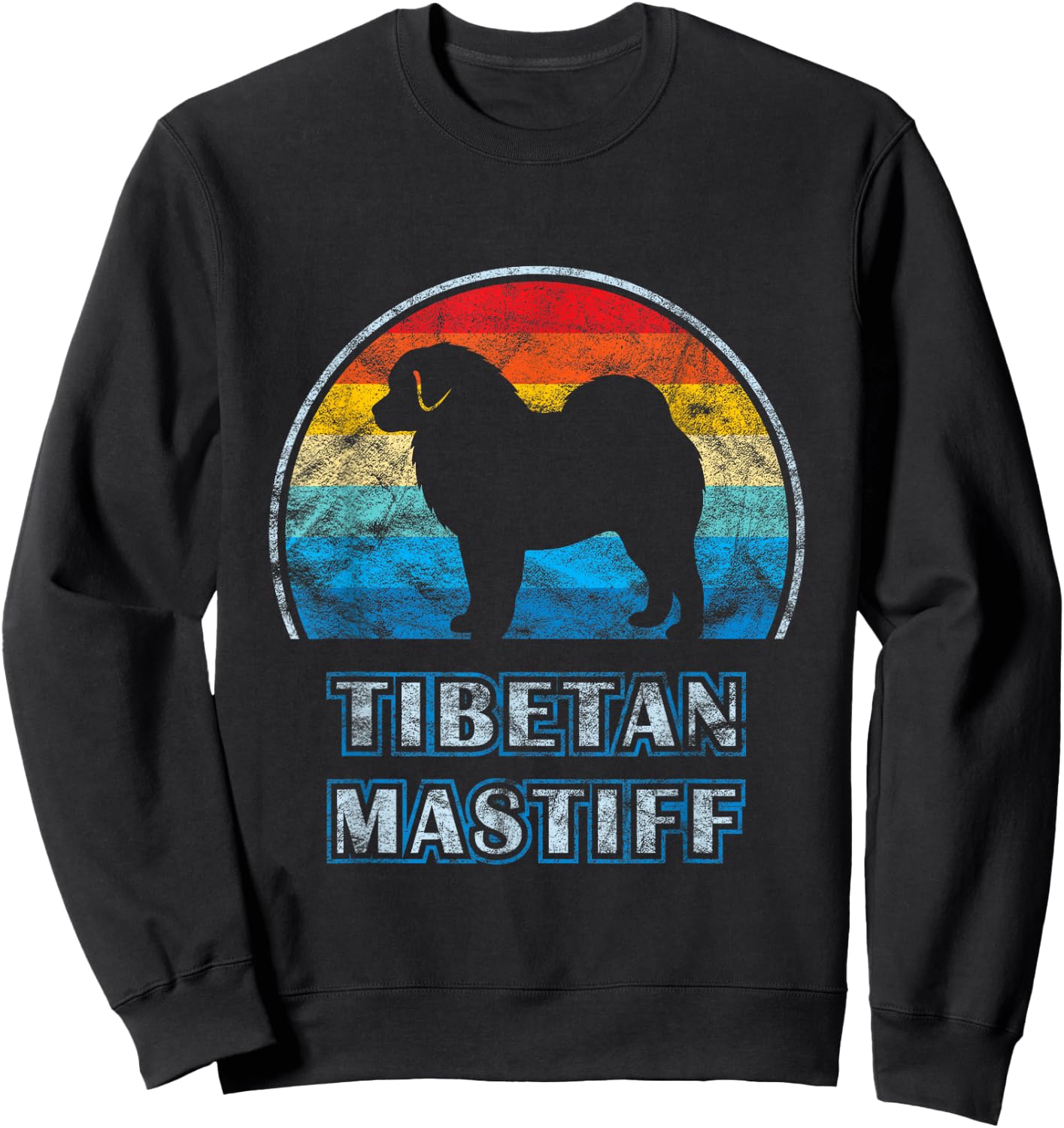 Tibetan Mastiff Vintage Design Dog Sweatshirt - Sweatshirt | Black