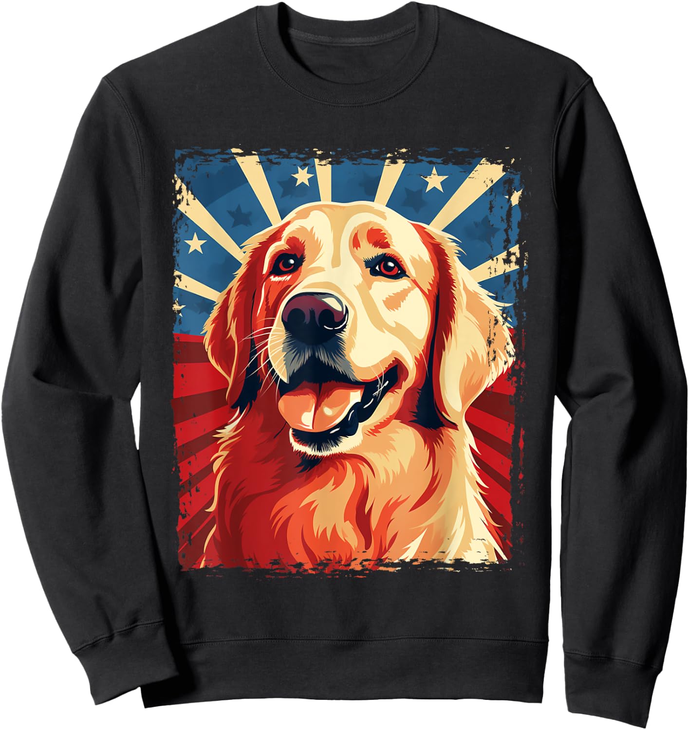 Golden Retriever for Kid Boys Girls Funny USA Dog Sweatshirt - Sweatshirt | Black