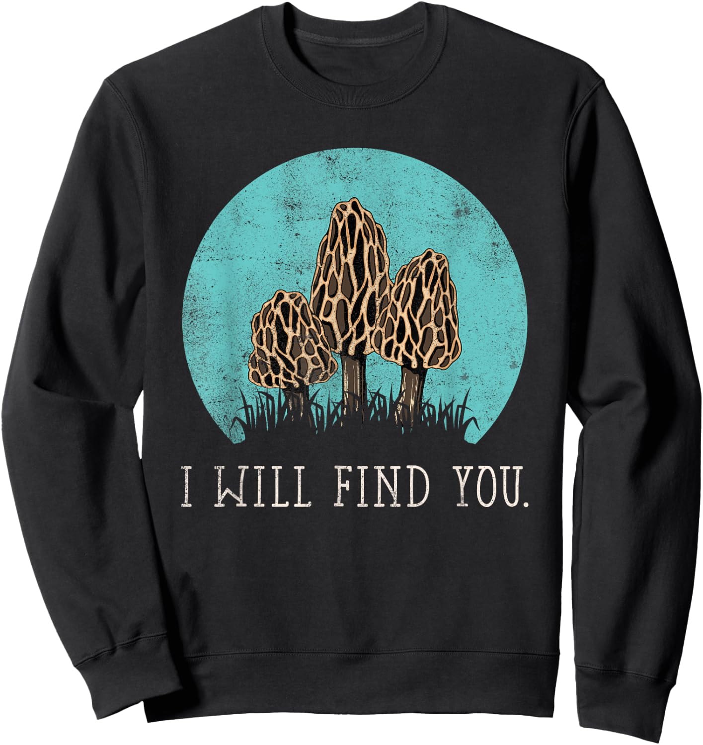 Hunting Morel Mushroom Shirt Sweatshirt - Sweatshirt | Black