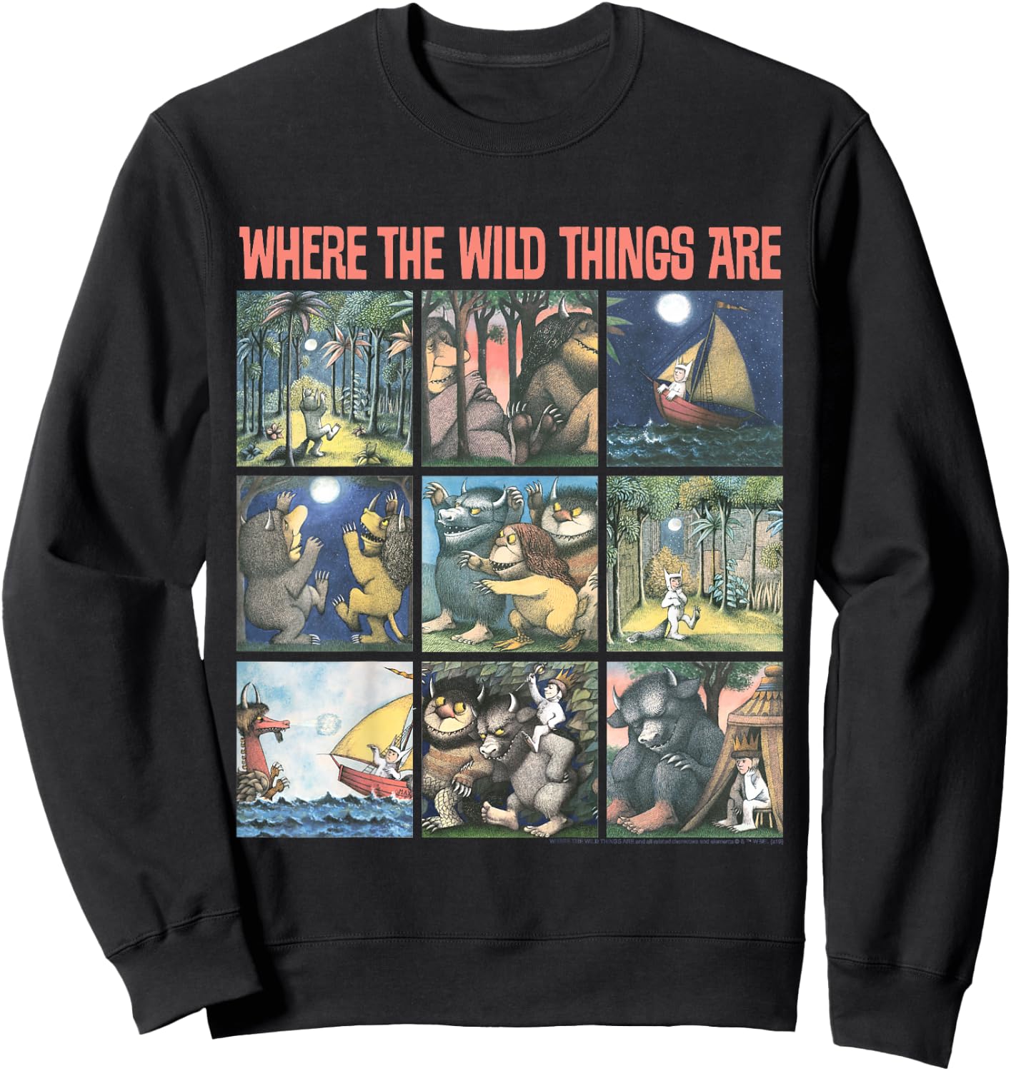 Kids Where The Wild Things are Story Panels Sweatshirt - Sweatshirt | Black