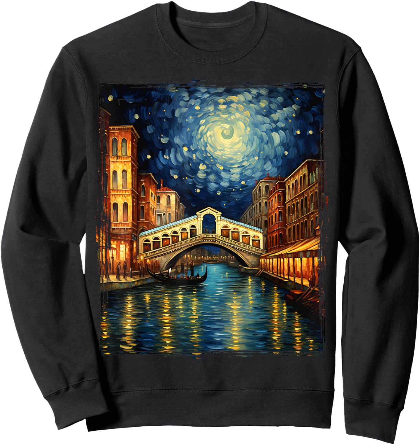 The Rialto Bridge Venice Italy Venezia Italian Souvenir Sweatshirt - Sweatshirt | Black
