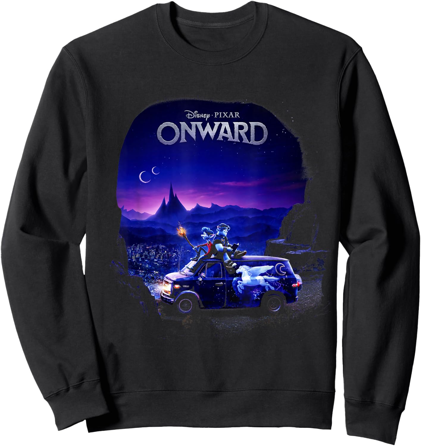 Disney Pixar Onward Poster Fade Sweatshirt - Sweatshirt | Black