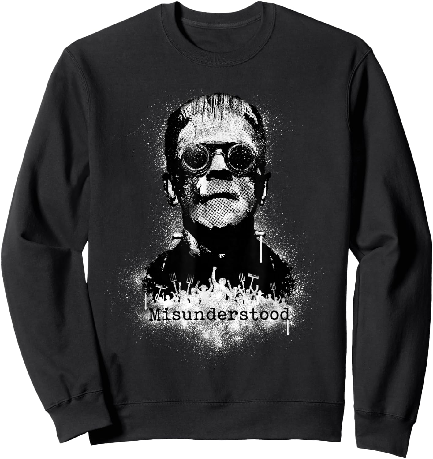 Frankenstein Monster with a Steampunk Twist Sweatshirt - Sweatshirt | Black
