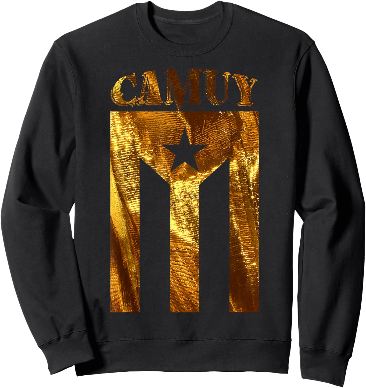 Puerto Rican Camuy Gold Boricua, Puerto Rico Flag Shirt Sweatshirt - Sweatshirt | Black