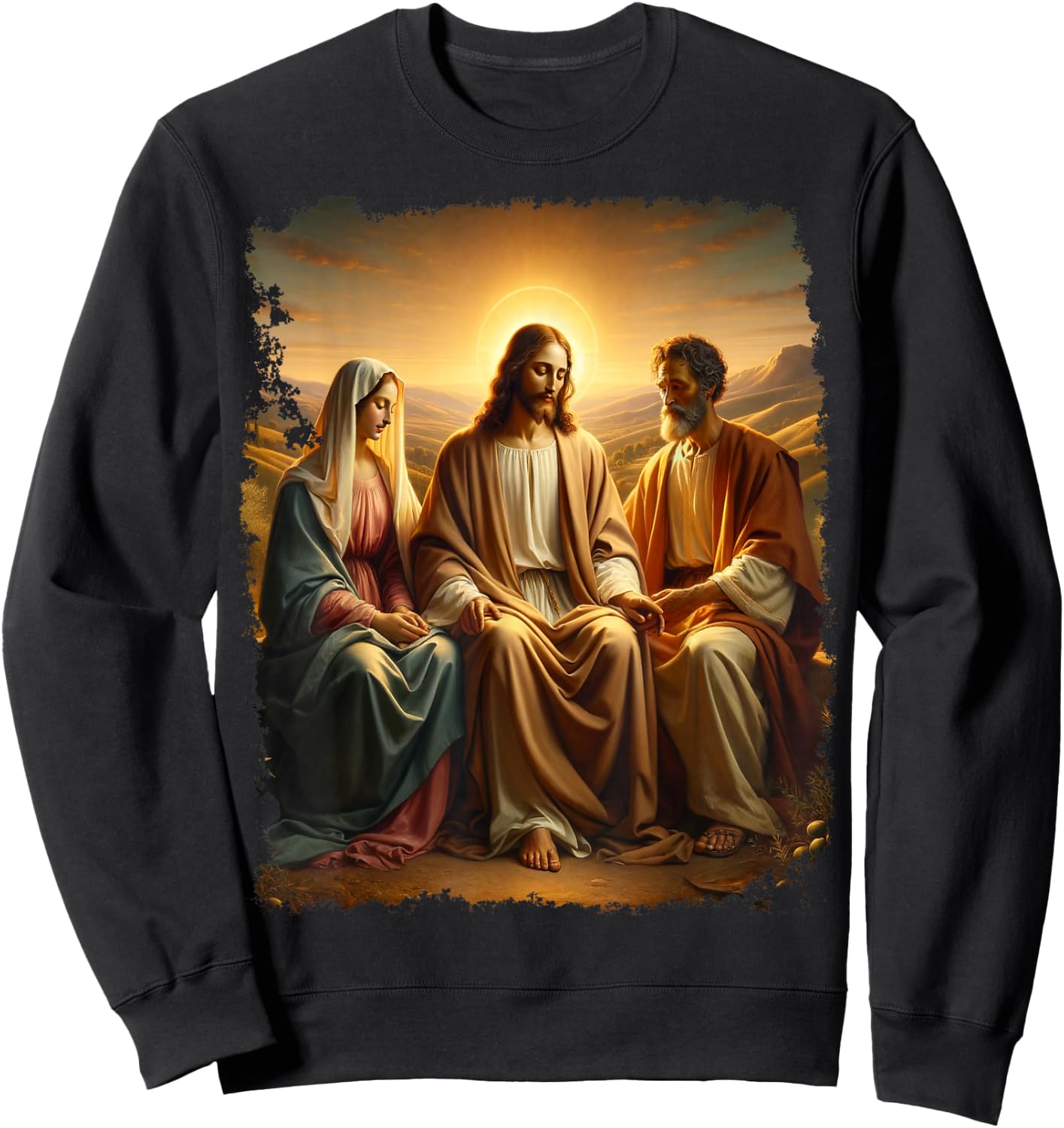 Jesus Christ Mary Joseph Christian Sweatshirt - Sweatshirt | Black