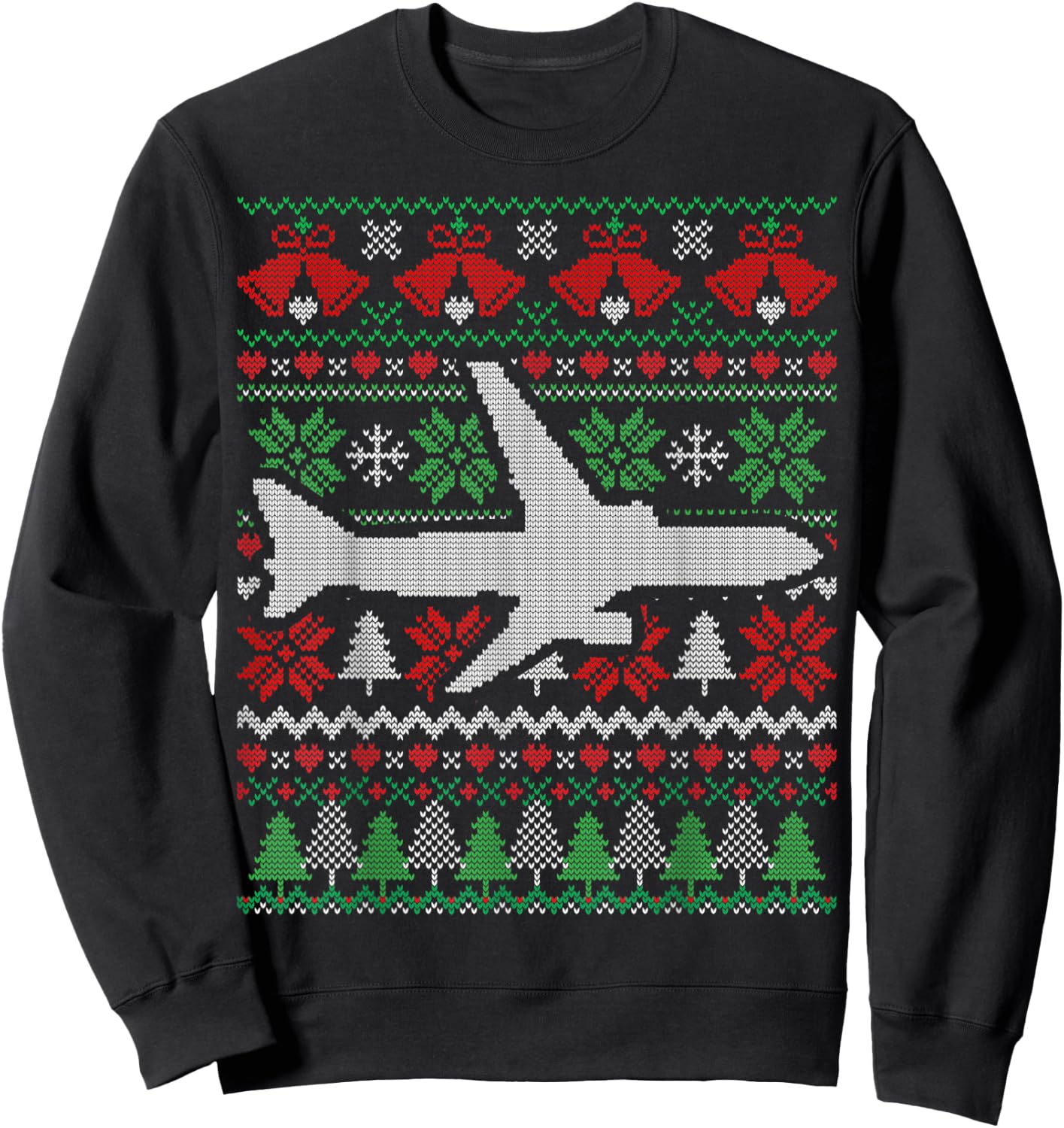 Christmas Airplane Aviation Gift Sweatshirt - Sweatshirt | Black