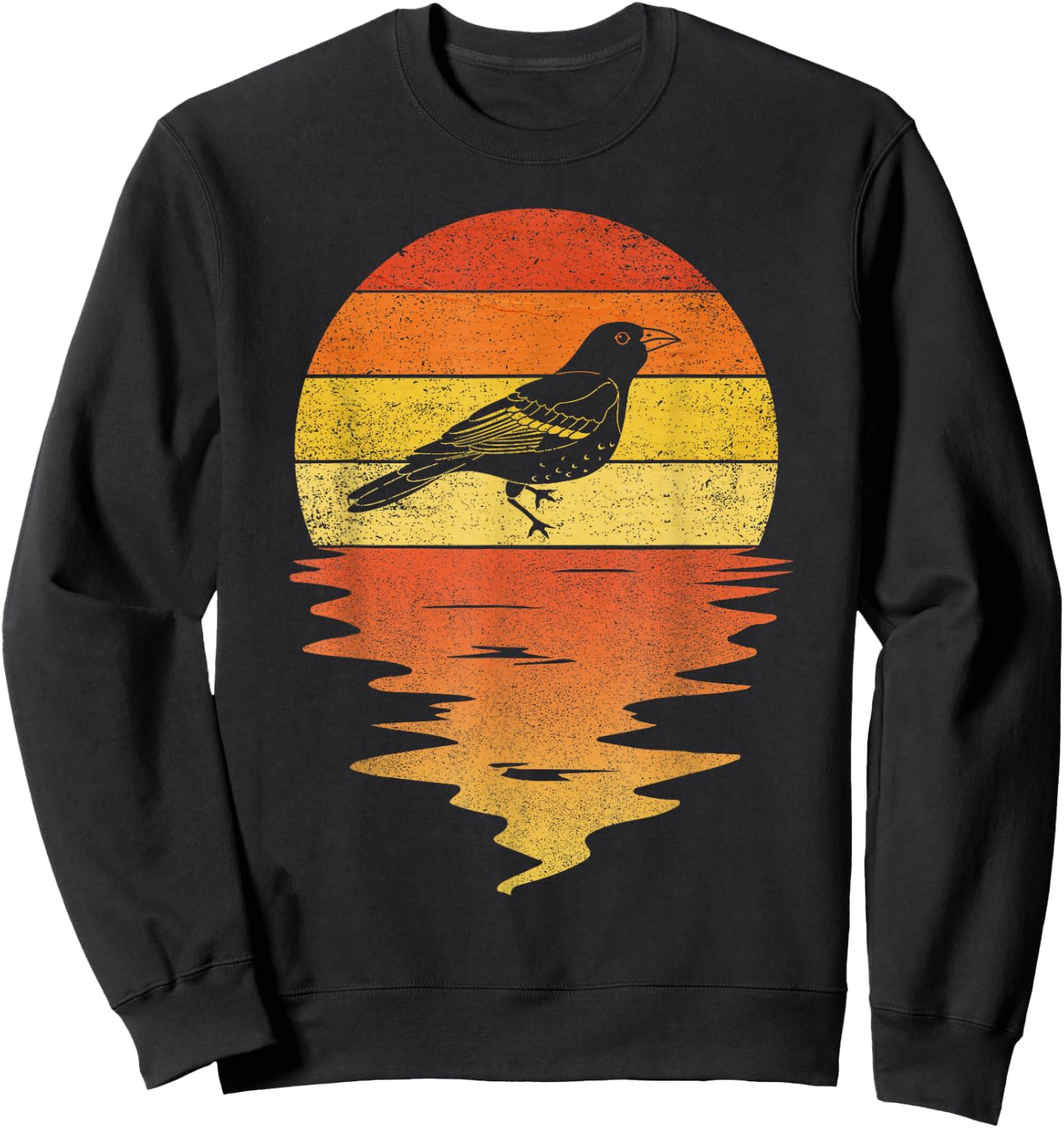 Bird Oriole Shirt Retro Sunset Vintage Oriole Birds Sweatshirt - Sweatshirt | Black