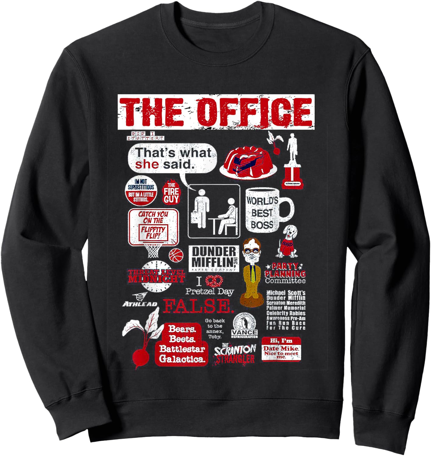The Office Quote Mash-Up Vintage Funny Sweatshirt - Sweatshirt | Black