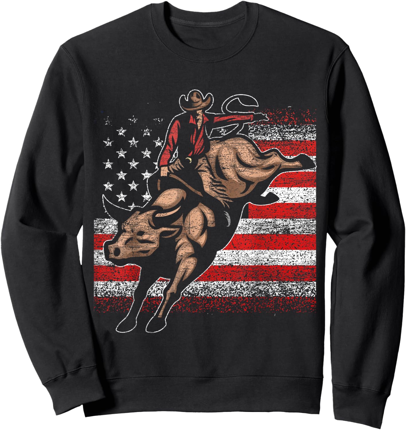 USA Bull Rider Cowboy Sweatshirt - Sweatshirt | Black