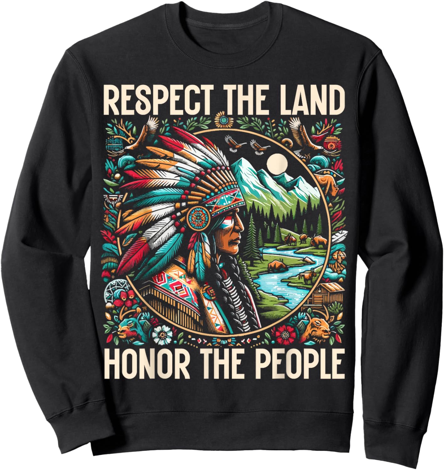 Native American Indian Cherokee Apache Tribe Indigenous Sweatshirt - Sweatshirt | Black