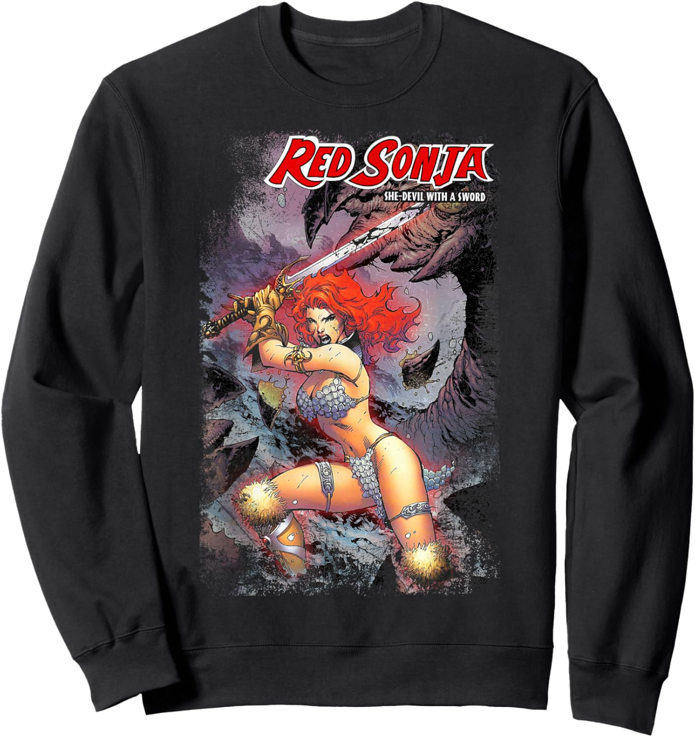 Jim Lee Comic Cover She-Devil Sword Warrior Queen Sweatshirt - Sweatshirt | Black