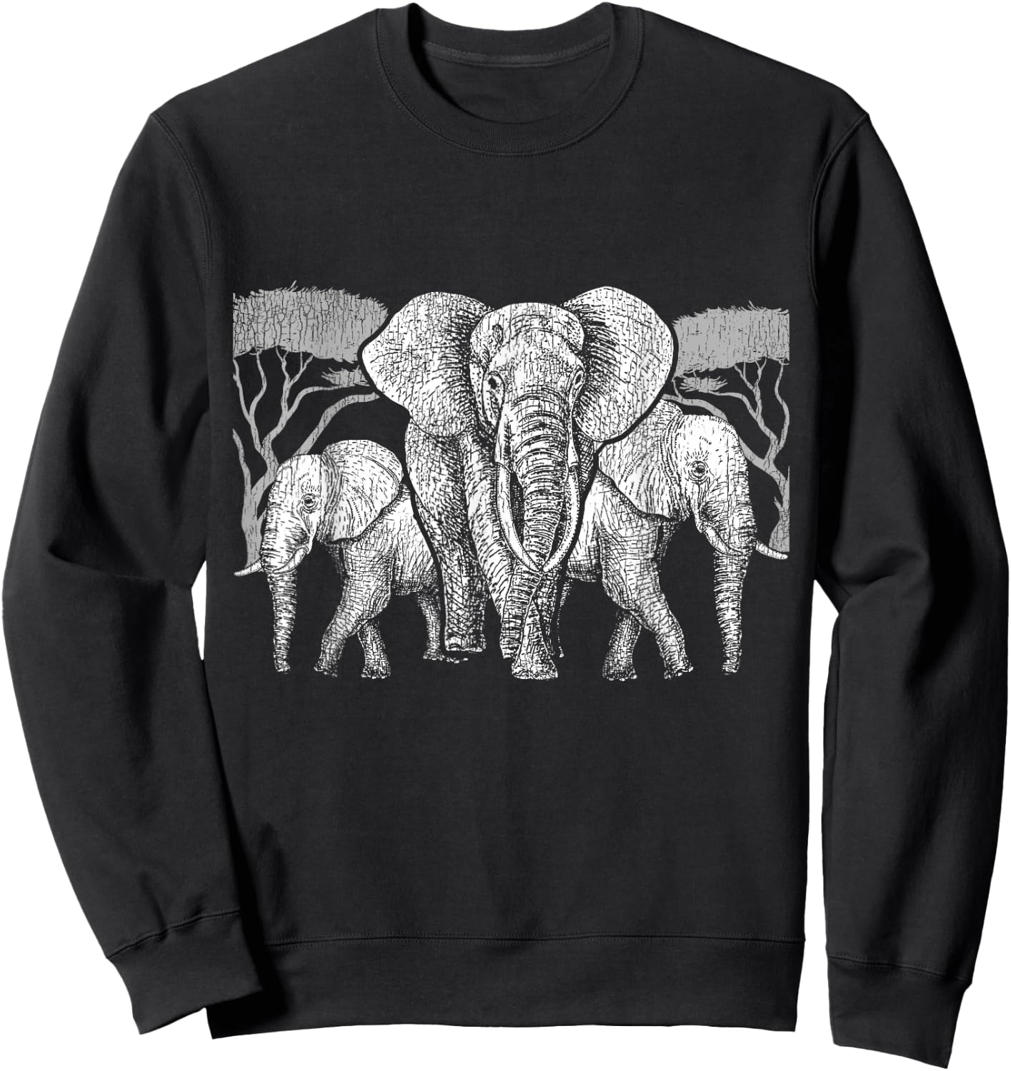 Elephant Family Africa Safari Animal Keeper Gift Elephant Sweatshirt - Sweatshirt | Black