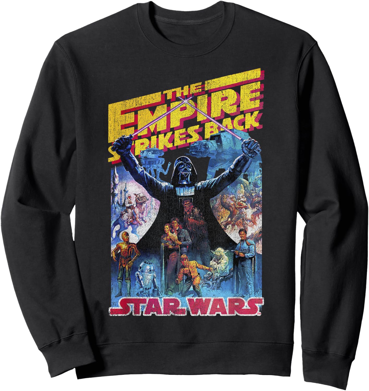 Star Wars Empire Strikes Back Retro Poster Sweatshirt - Sweatshirt | Black