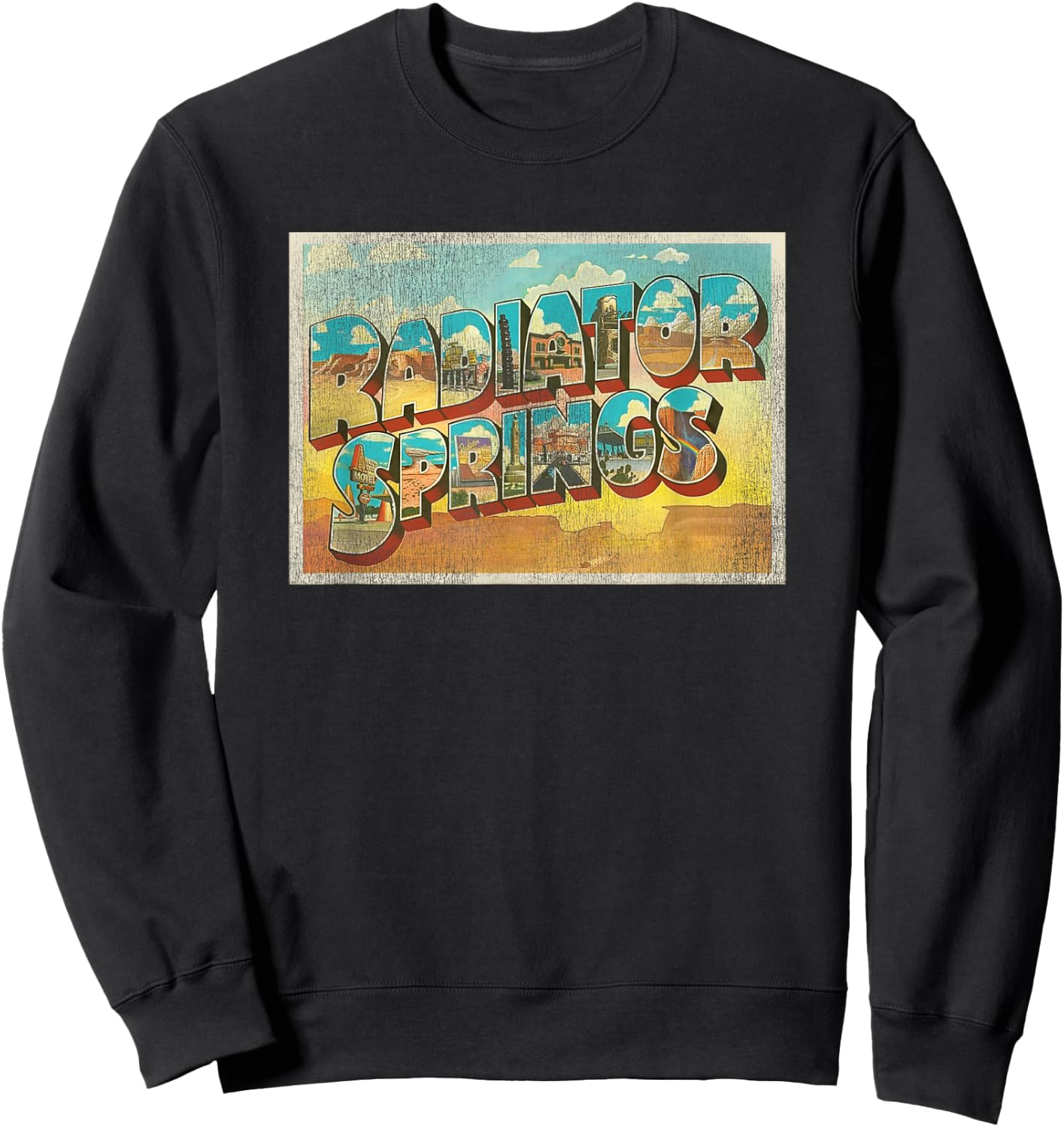 Disney Pixar Cars Radiator Springs Postcard Sweatshirt - Sweatshirt | Black