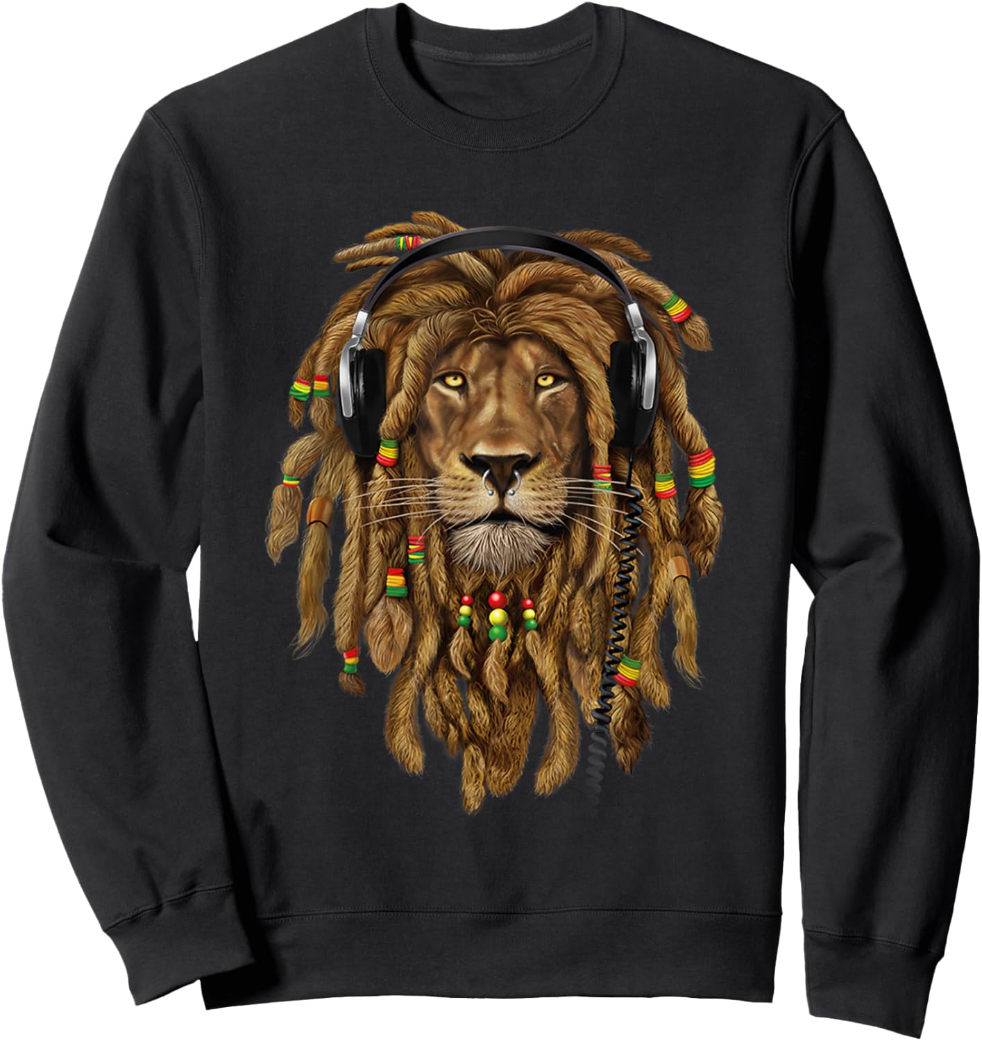 Lion Of Judah, Judah Lion, Lion Dreadlocks, Rasta Lion Shirt Sweatshirt - Sweatshirt | Black