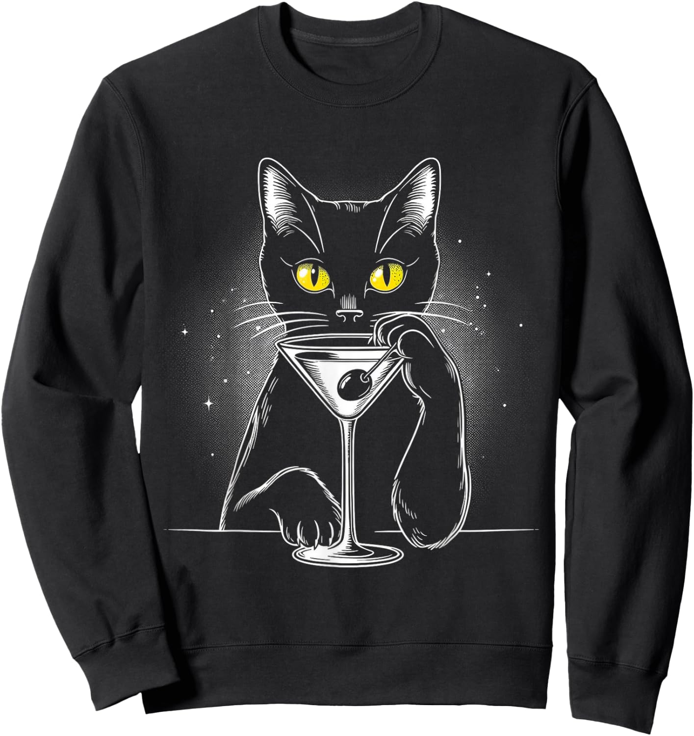 Black Cat Martini - Perfect for Cats and Drink Lovers Sweatshirt - Sweatshirt | Black
