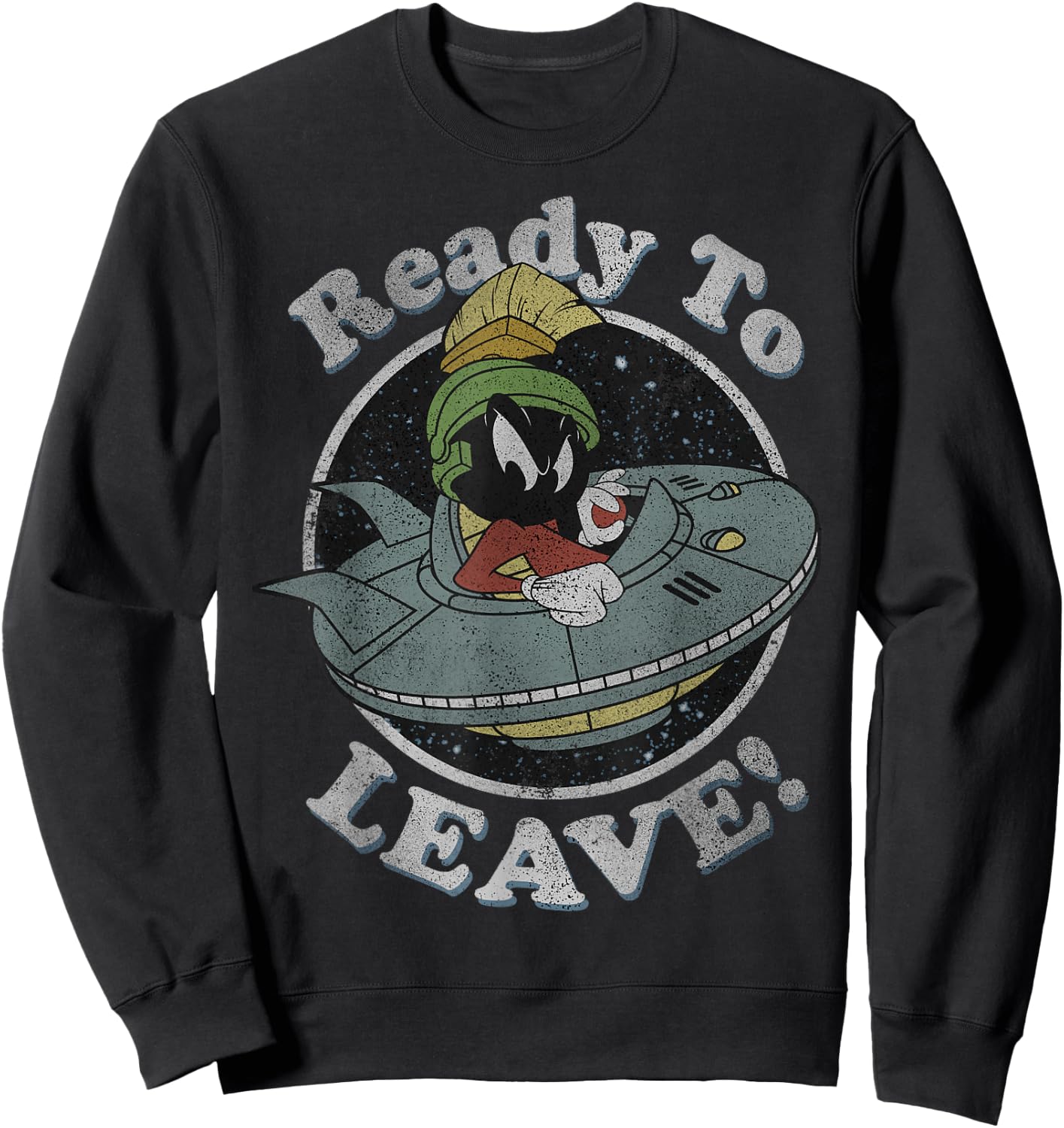 Looney Tunes Marvin The Martian Ready To Leave Sweatshirt - Sweatshirt | Black