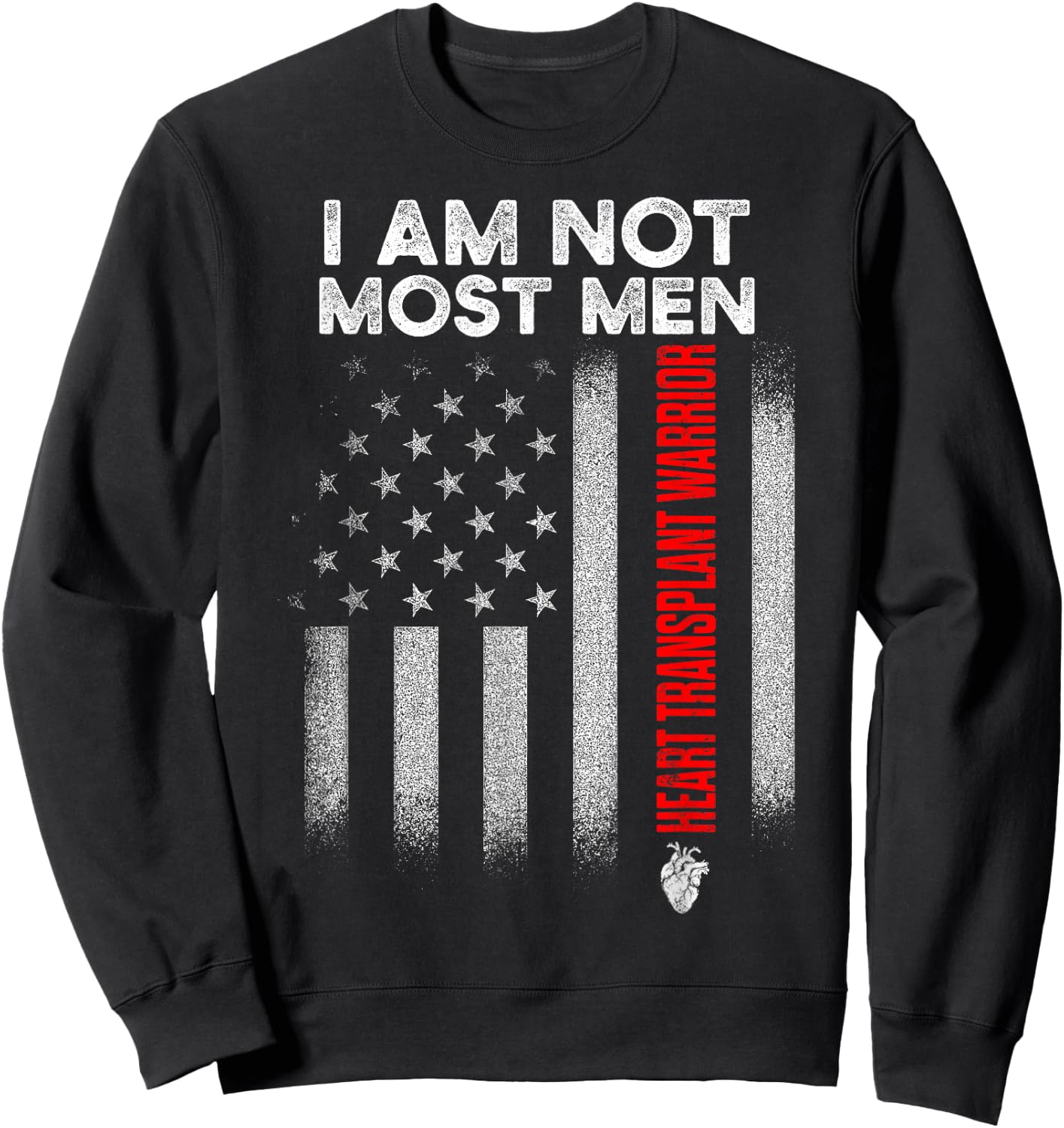 Heart Transplant Recipient America Surgery Survivor Sweatshirt - Sweatshirt | Black