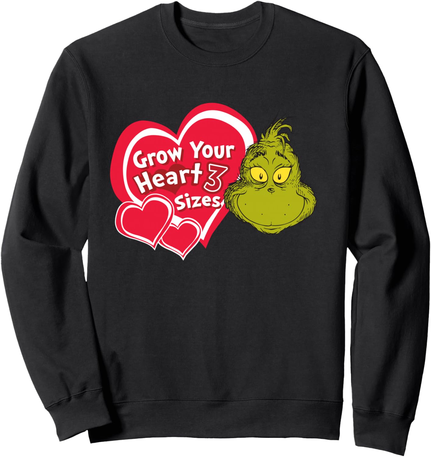 Dr. Seuss Grinch Grow Your Heart Sweatshirt - Sweatshirt | Black
