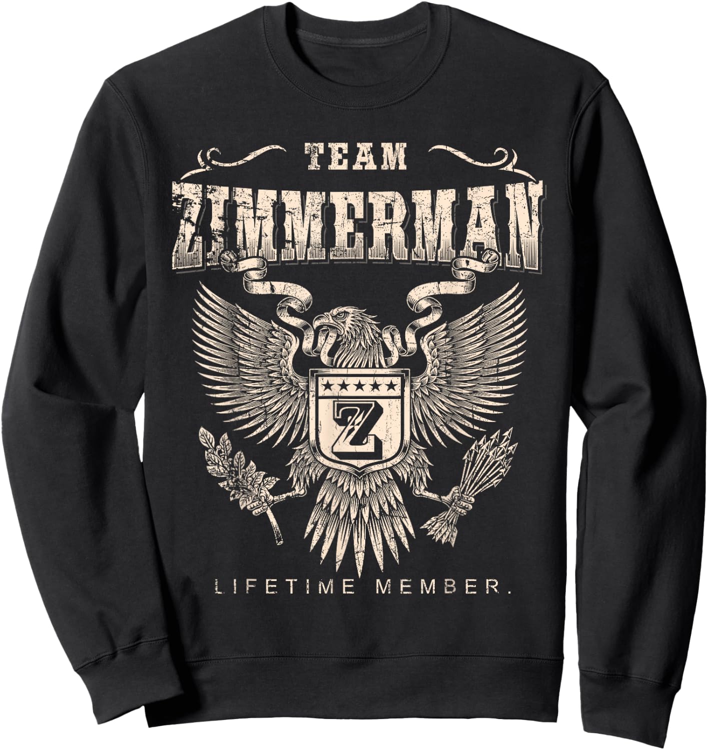 Team Zimmerman Family Name Lifetime Member Sweatshirt - Sweatshirt | Black