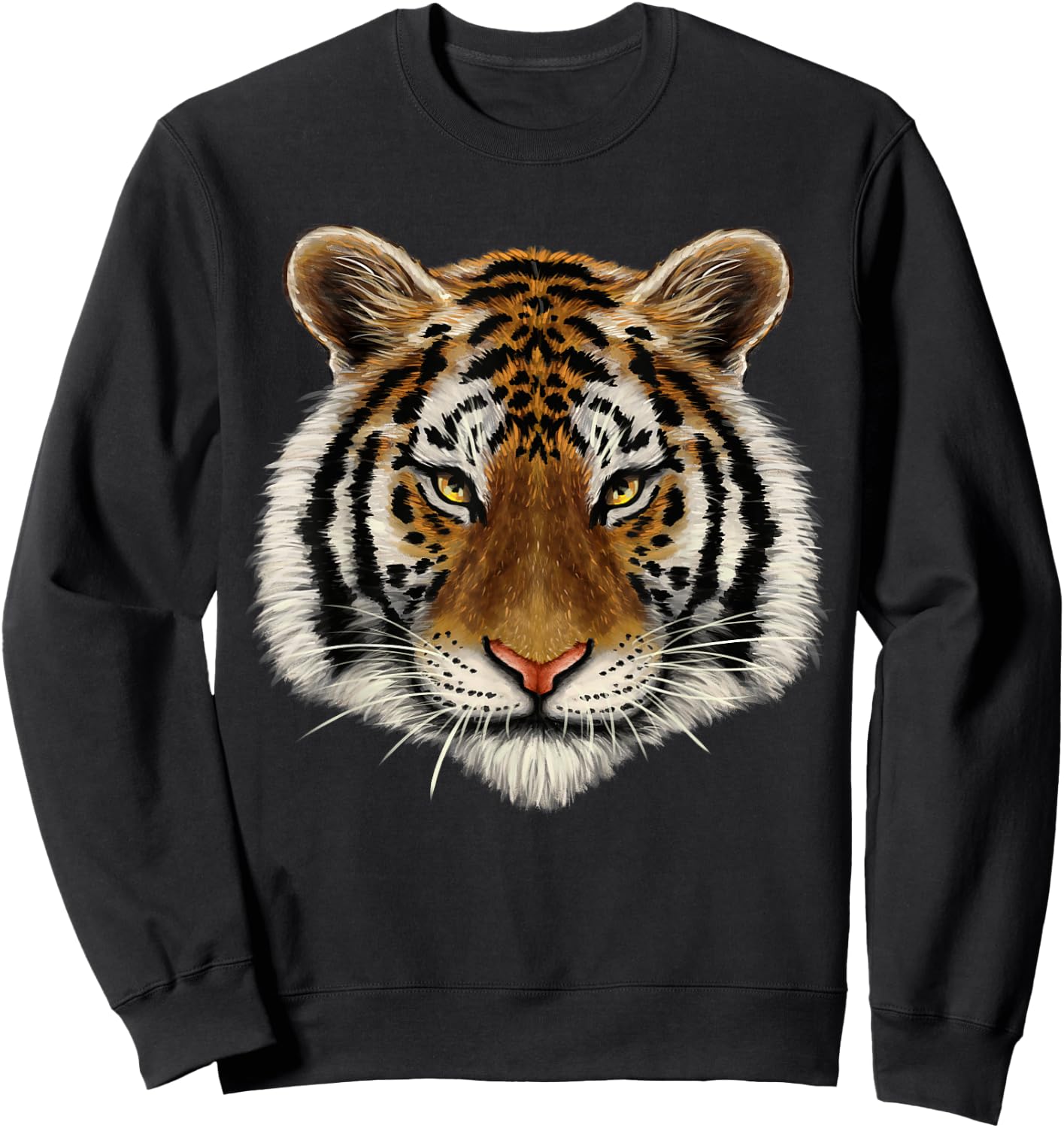 Wild Tiger Head Face Serious Cat Lover Gift Men Women Kids Sweatshirt - Sweatshirt | Black