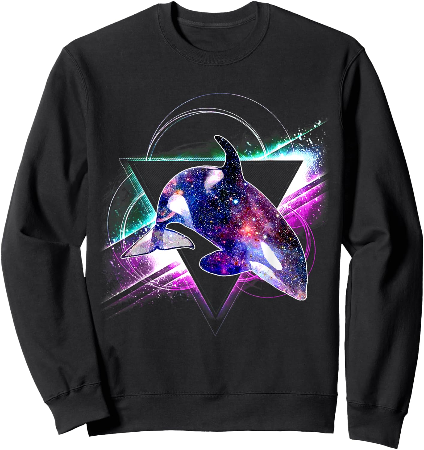 Aesthetic Galaxy Killer Whale Sweatshirt - Sweatshirt | Black