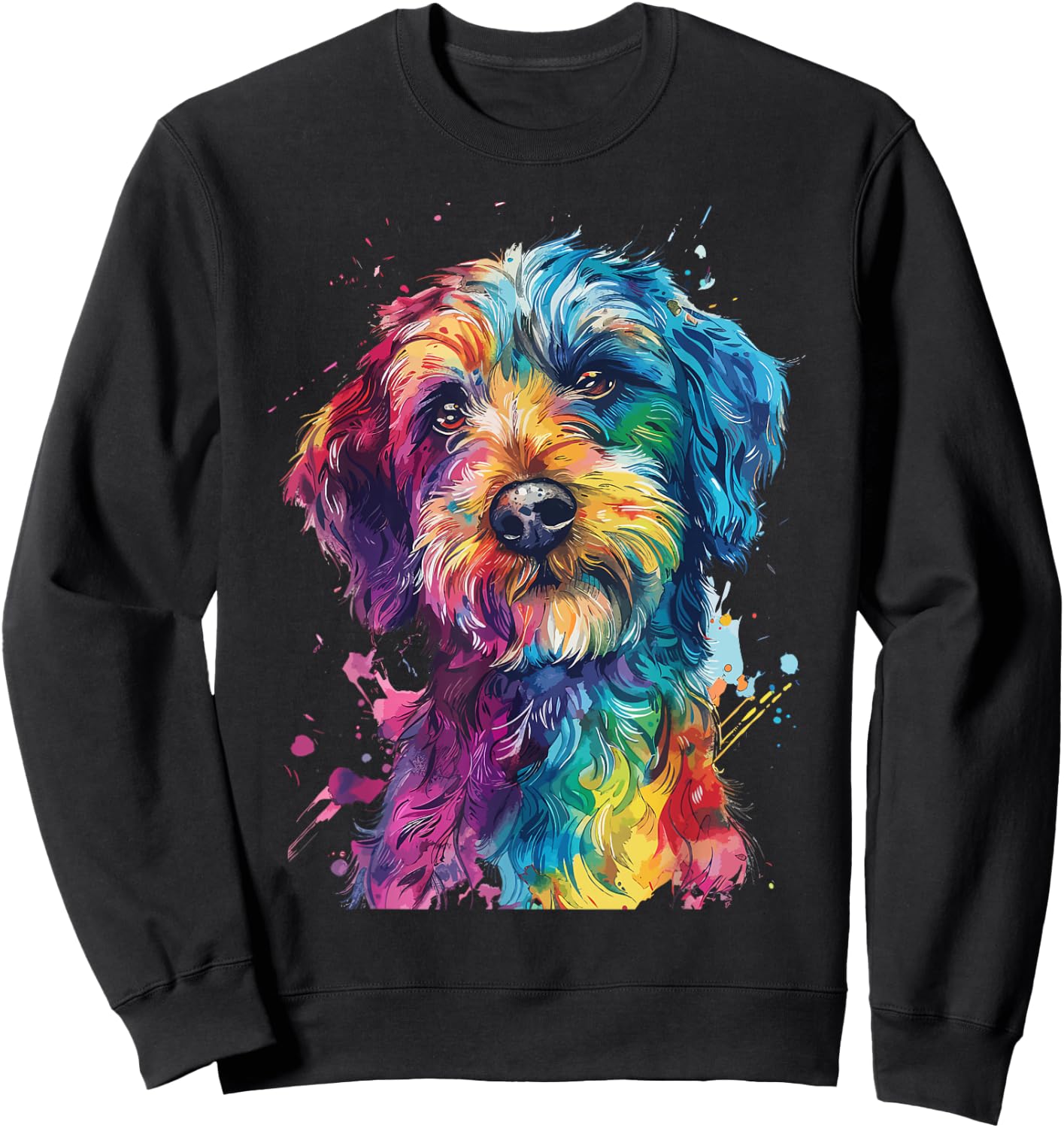 Labradoodle Lovers Pop Art Colorful Labradoodle Dog Sweatshirt - Sweatshirt | Black