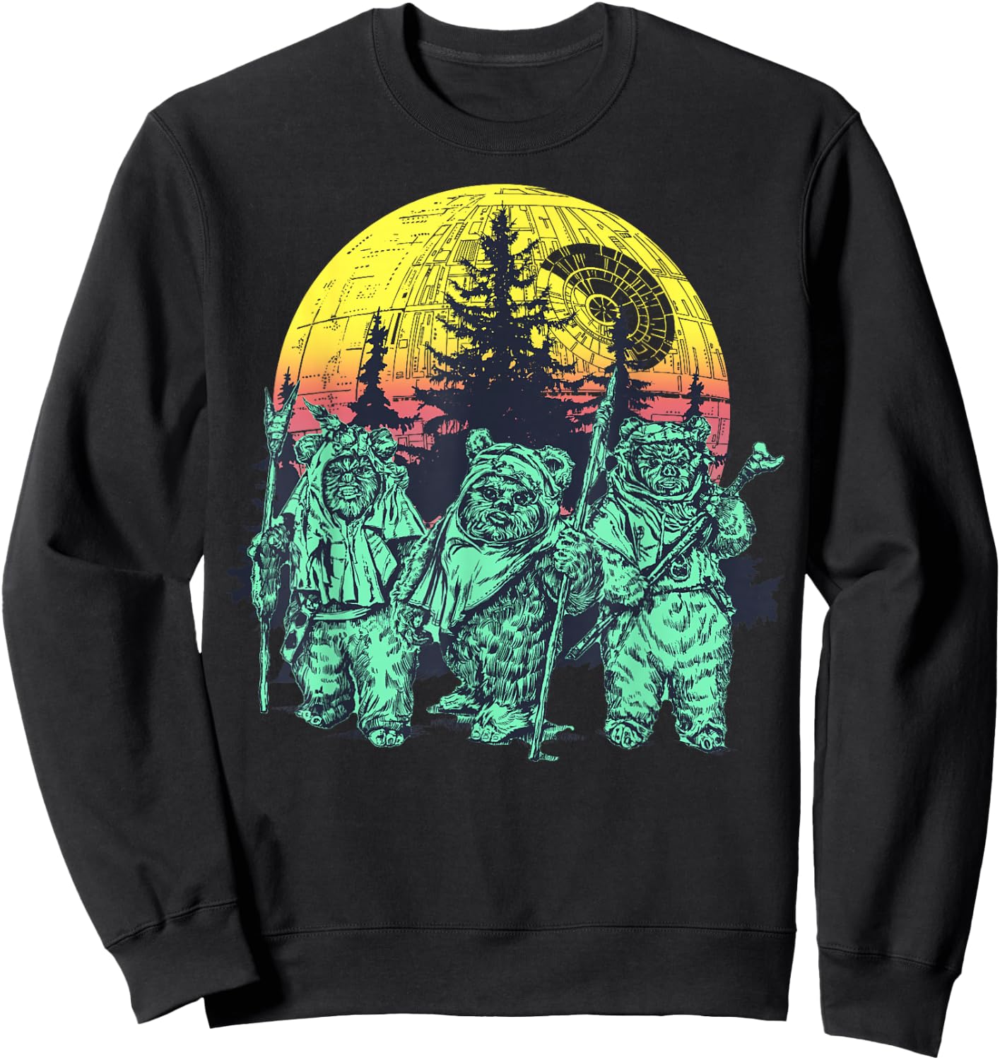 Star Wars Endor Ewok Forest Sunset Sweatshirt - Sweatshirt | Black