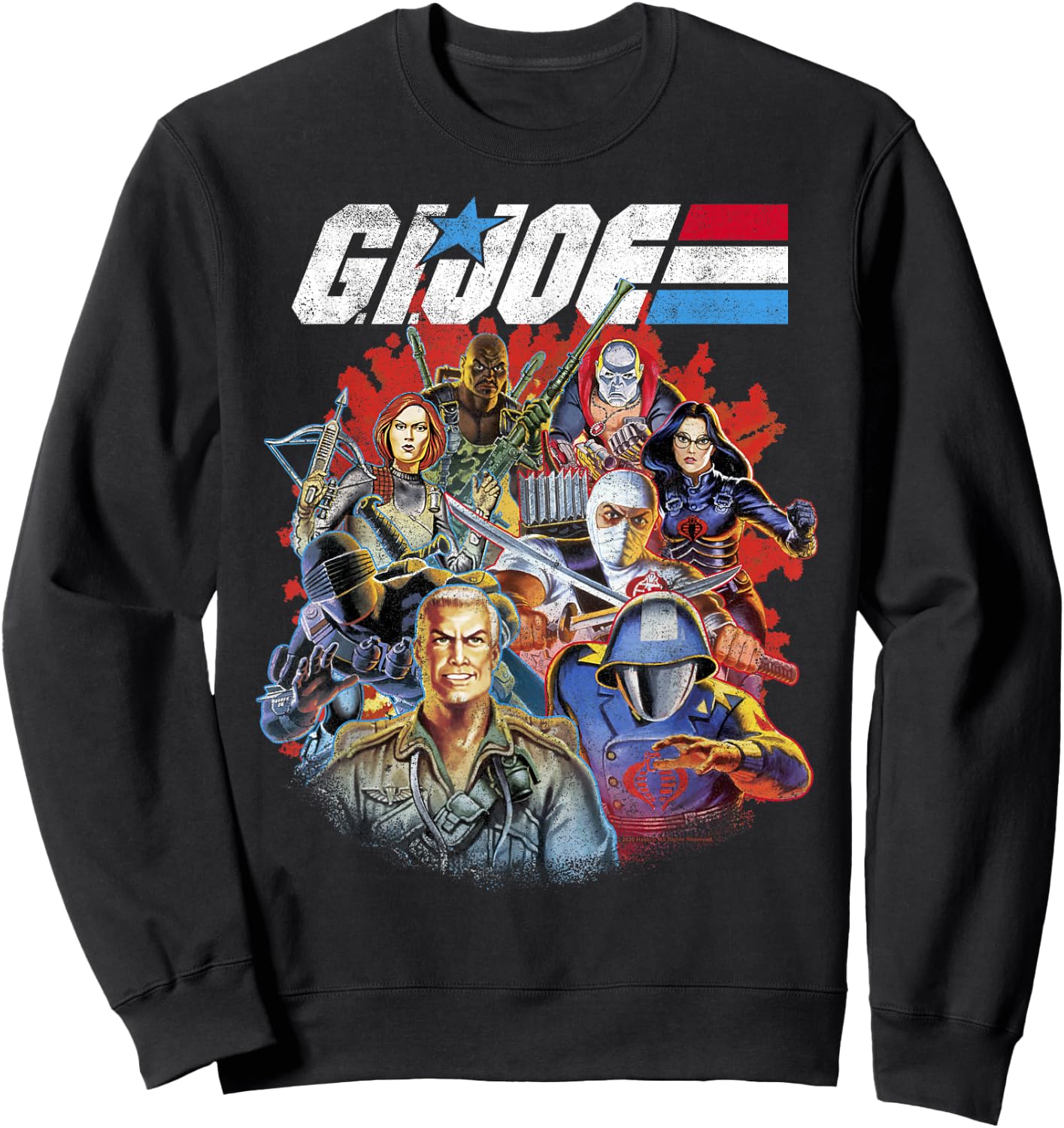 G.I. Joe Retro Group Shot American Hero Fade Logo Small Sweatshirt - Sweatshirt | Black