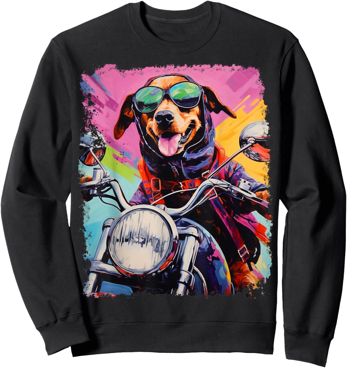 Motorbike Gear Dog on Motorcycle Sweatshirt - Sweatshirt | Black
