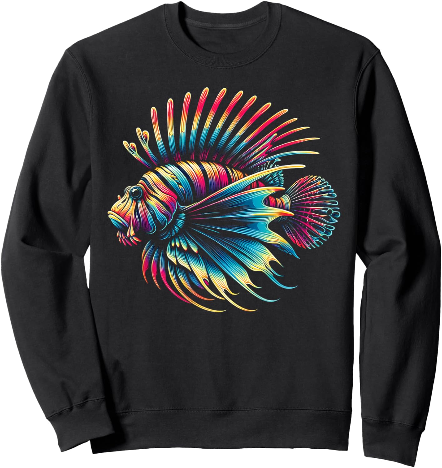 Lionfish Watercolor Art Lion Fish Lover Sweatshirt - Sweatshirt | Black