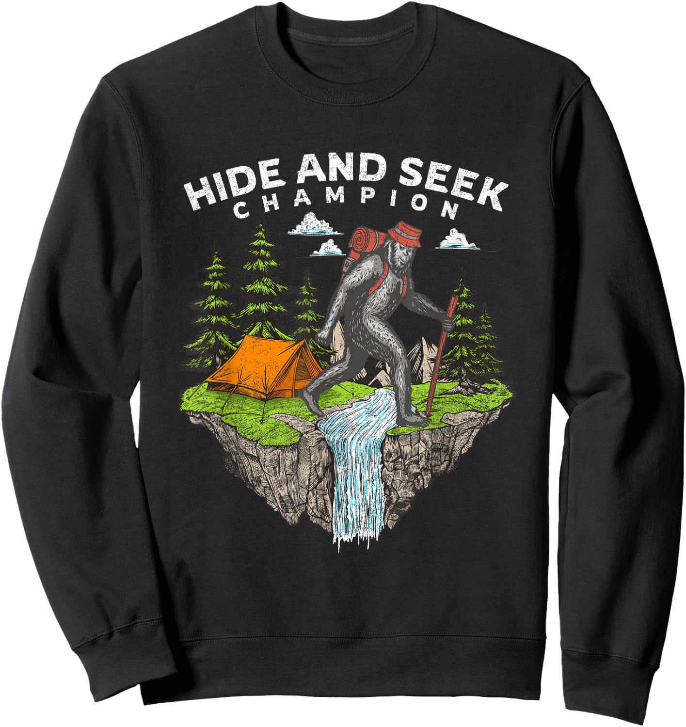 Funny Bigfoot Hide and Seek Champion Sweatshirt - Sweatshirt | Black