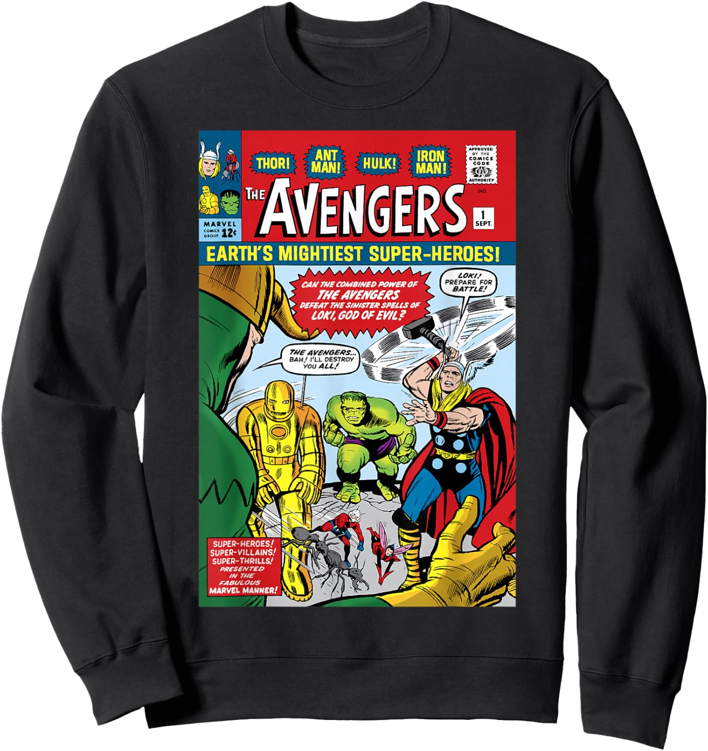 Marvel Avengers First Issue Comic Cover Small Sweatshirt - Sweatshirt | Black