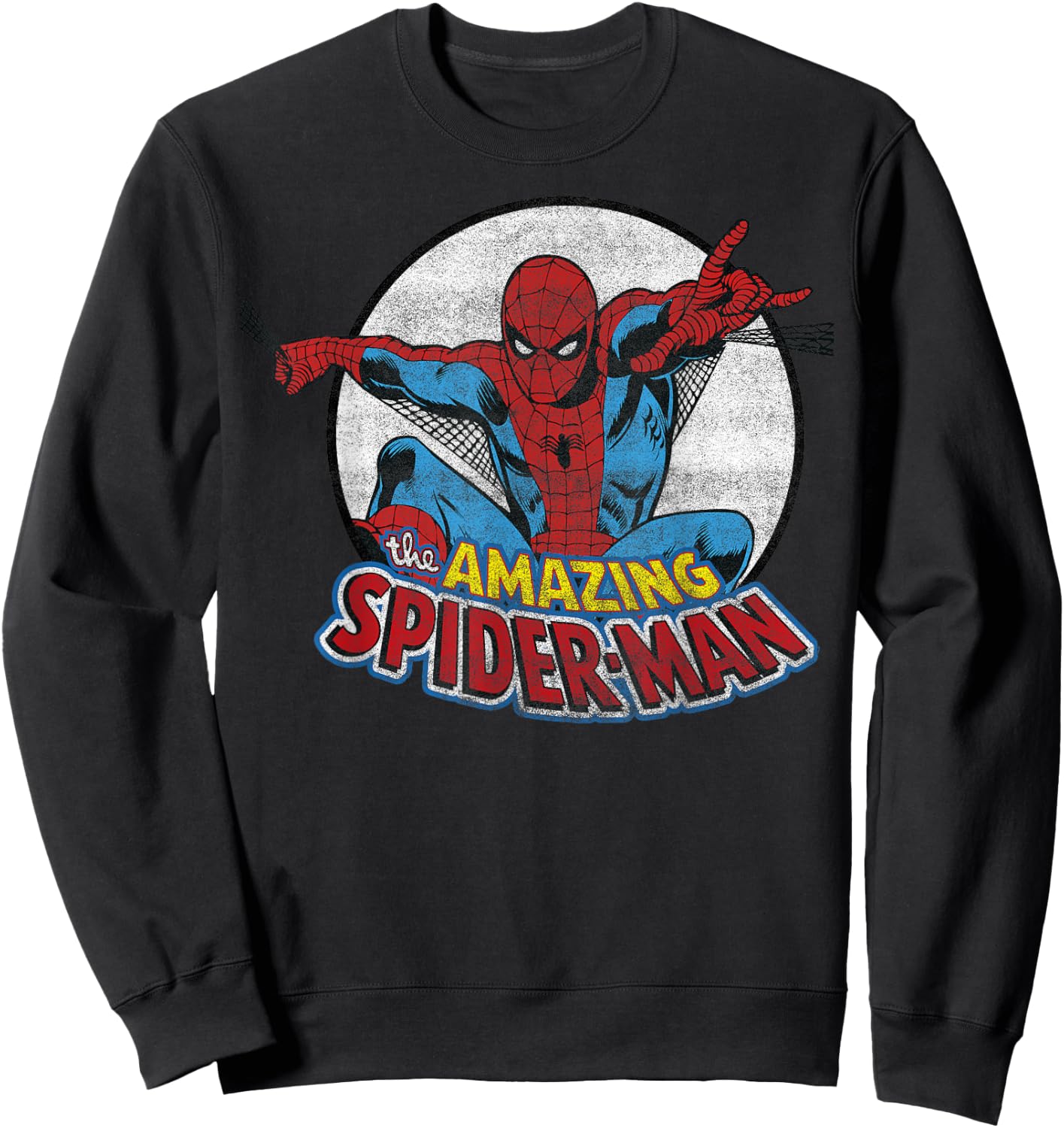 Marvel Amazing Spider-Man Vintage Circle Portrait Logo Sweatshirt - Sweatshirt | Black