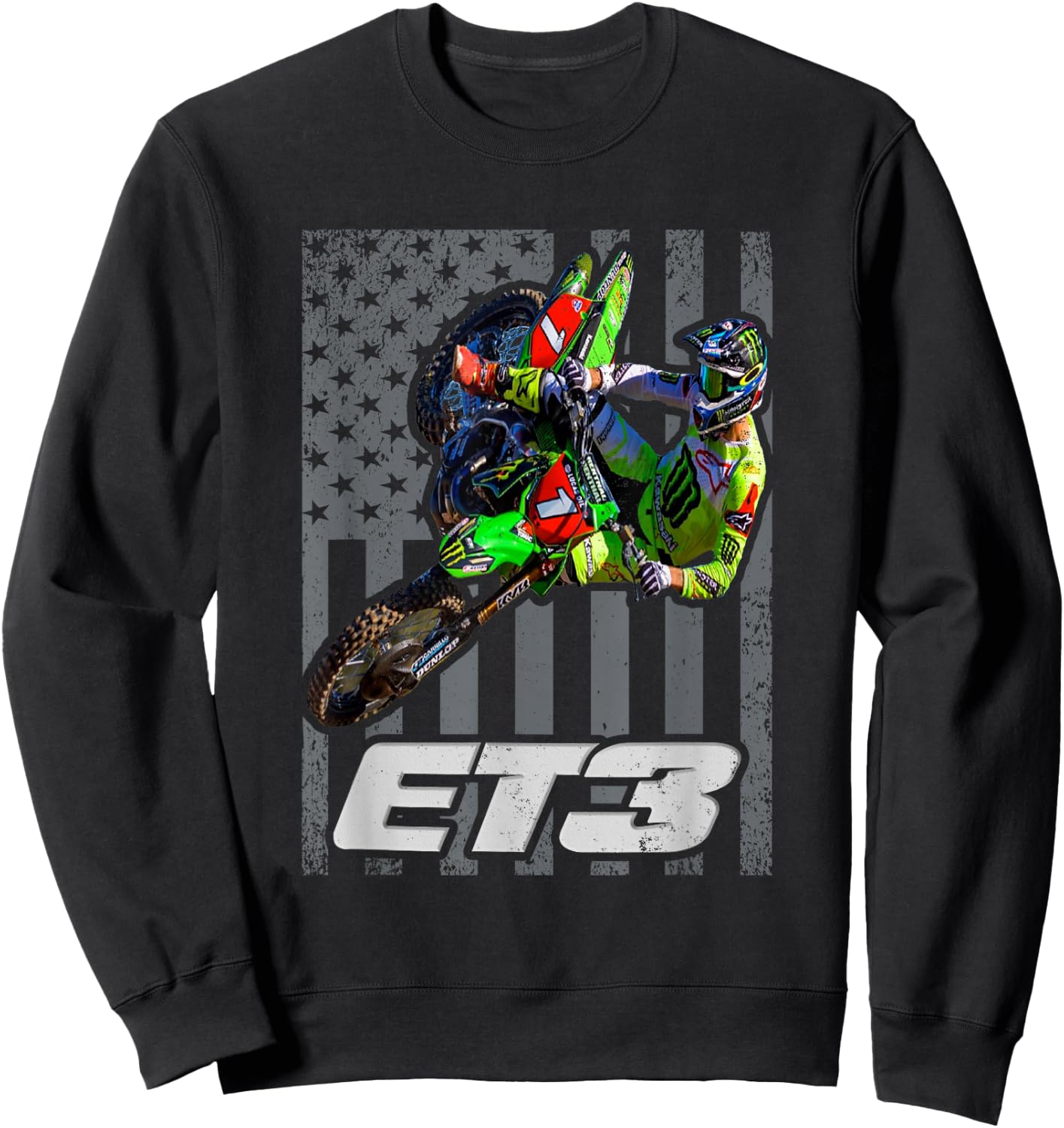 ET3 TOMAC USA Flag 450SX Motocross ET1 Sweatshirt - Sweatshirt | Black