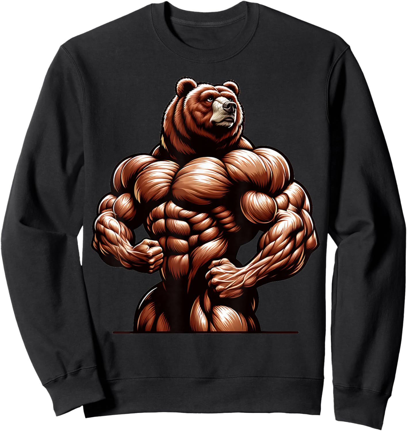 Bears Strength Dumbbell Bodybuilder Training Bodybuilding Sweatshirt - Sweatshirt | Black