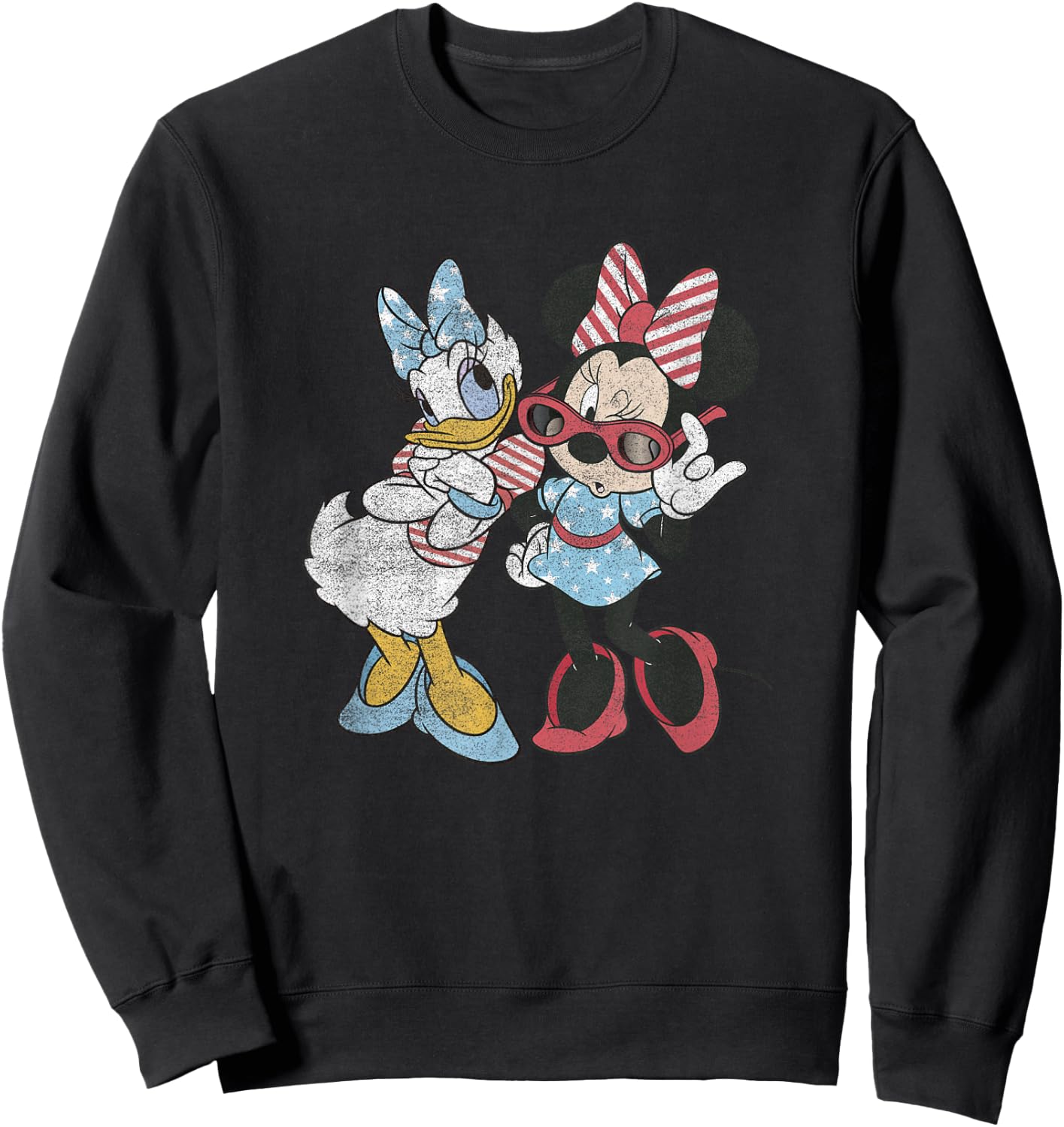Disney Mickey & Friends Vintage 4th of July Minnie & Daisy Sweatshirt - Sweatshirt | Black
